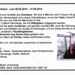Aufruf und Spendenkonto der Philanthropic Viators aus Konstanz - Allgäu-Orient-Rallye 2015