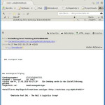 Screenshot Spam-Schadsoftware-E-Mail als reine Text-E-Mail und ohne weitere Inhalte nachzuladen