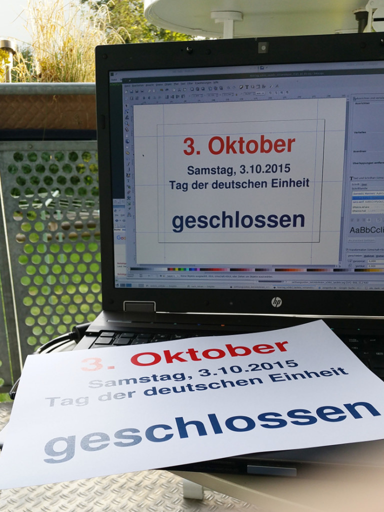 Feiertag in Deutschland, am 3. Oktober, deshalb hat auch unsere Lieferadresse Konstanz geschlossen