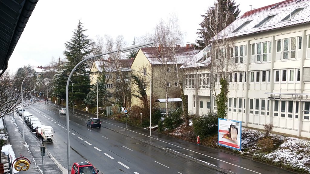 Apelina im Schneematsch in Konstanz, Nähe miradlo-Versanddepot