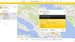 DHL-Paketshop-Standortsuche mit recht wenigen Infos zum Angebot eines Paketshops - miradlo-Versanddepot Konstanz
