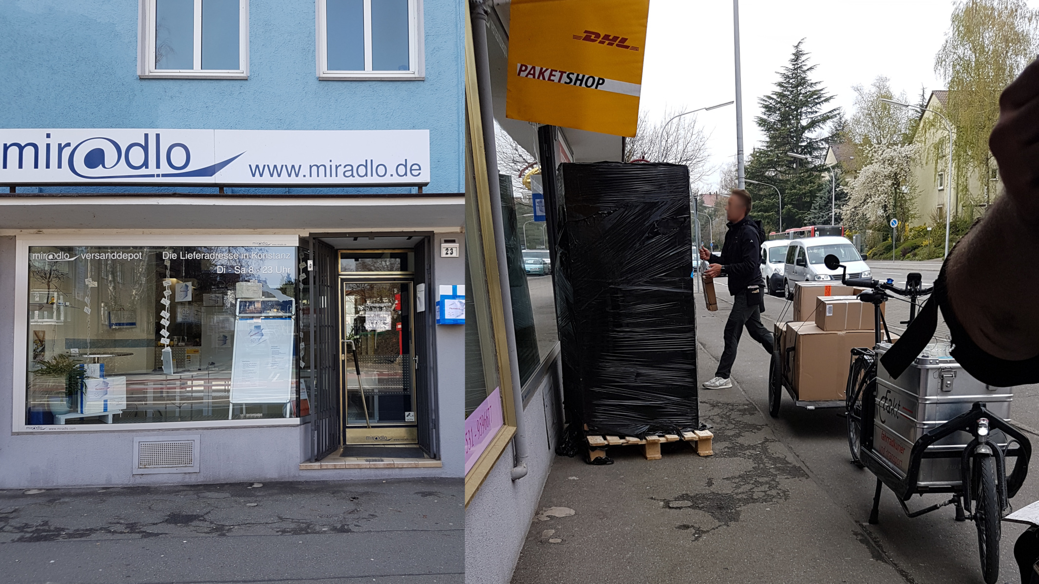 UPS liefert in Konstanz Petershausen Pakete derzeit mit Fahrrad aus - miradlo-Versanddepot - Paketlieferdienste